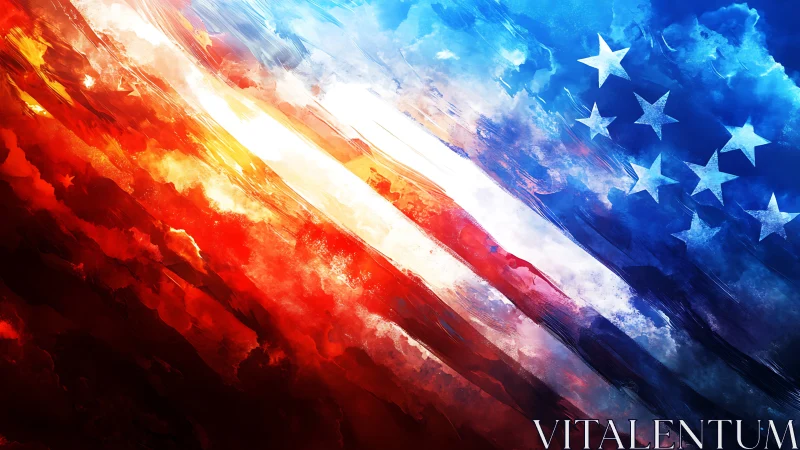 Storm-swept stars and stripes ignite a sky of color.