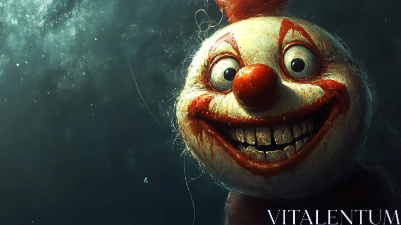 Grotesque clown portrait rendered in dramatic cinematic lighting