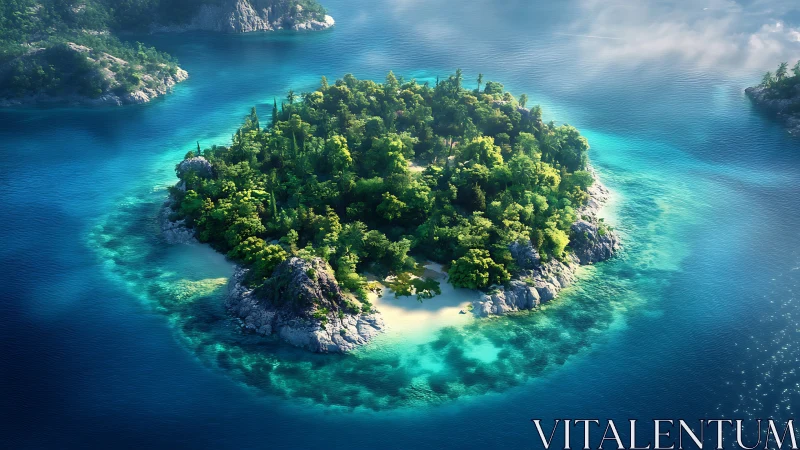 A Lush Island Paradise Emerges from Turquoise Waters