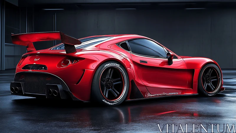 Widebody red track car displays aggressive aero and deep concave wheels