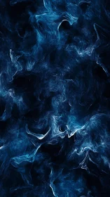 Fractal nebula currents in deep blue fluid abstraction field.