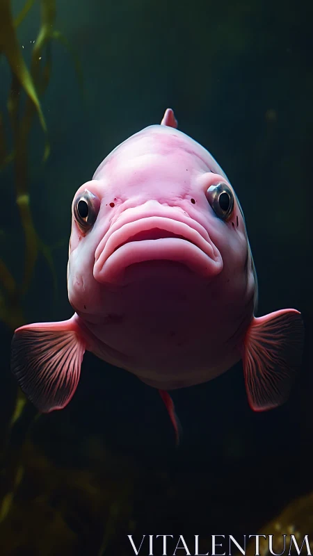 Central pink fish portrait uses dramatic frontal perspective