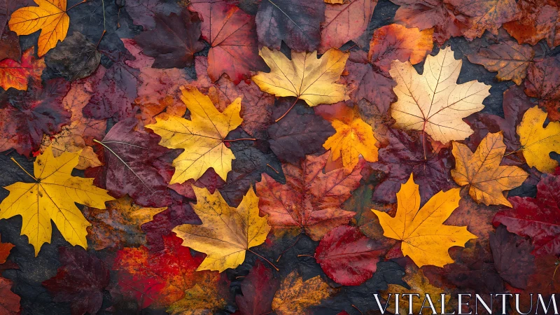 Spectral distribution of wet autumn maple foliage surfaces.