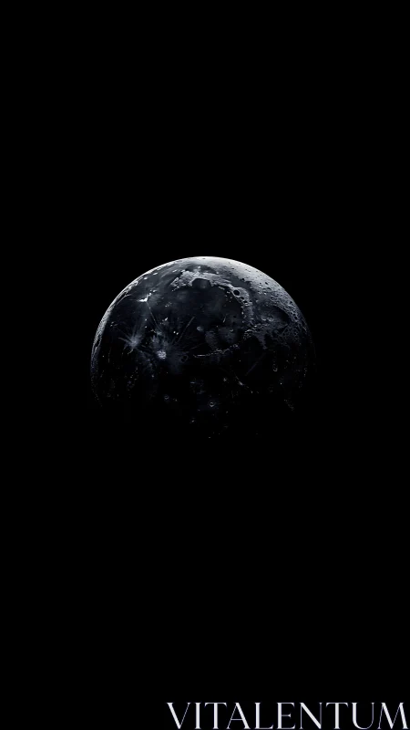 Lunar hemisphere study in minimal deep-space composition.