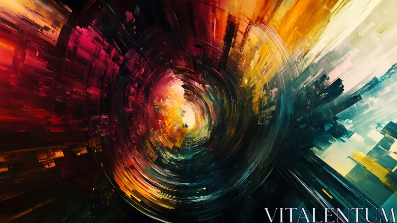 Vortex of fractured light in dynamic abstract spectrum.