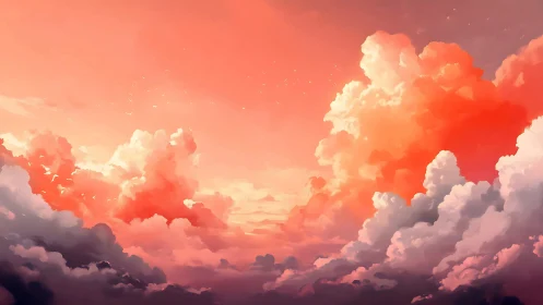 Digital sky illustration depicts stratified cumuliform cloud field