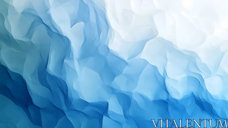 Layered blue gradient abstraction with faceted wave geometry.