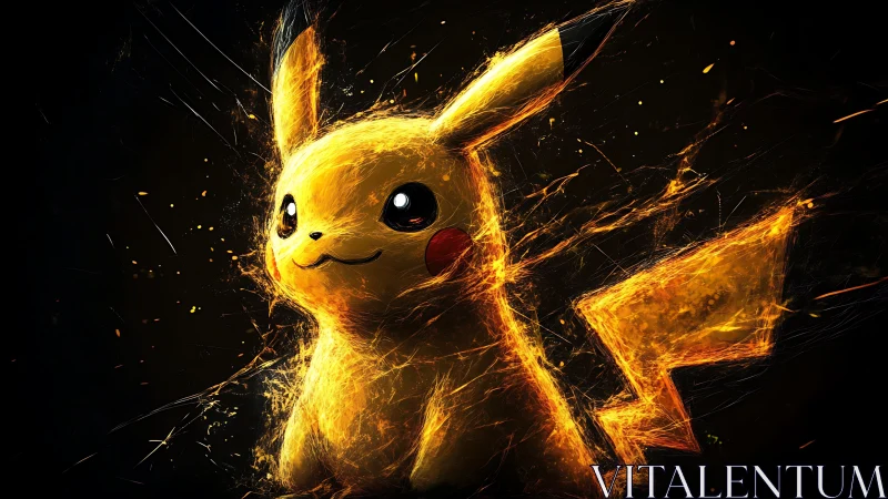 Electric glow around a playful yellow creature in motion.