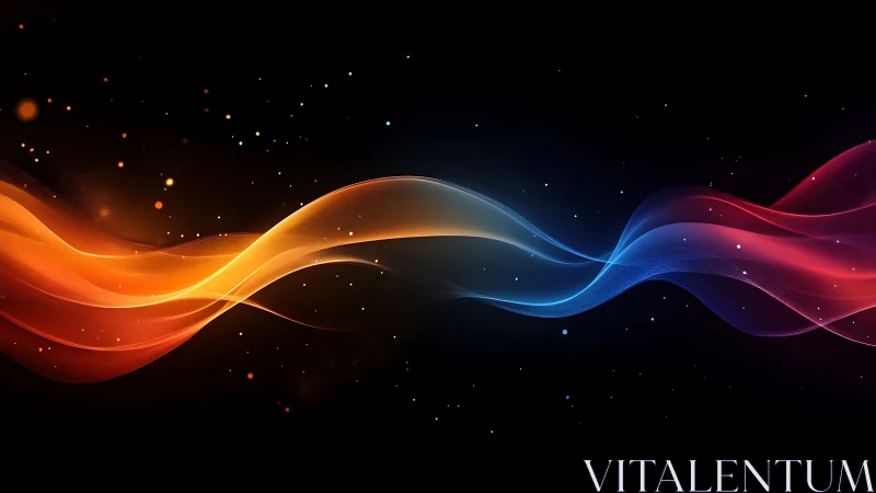 Luminous Wave Flow: Orange to Purple Gradient Abstract.