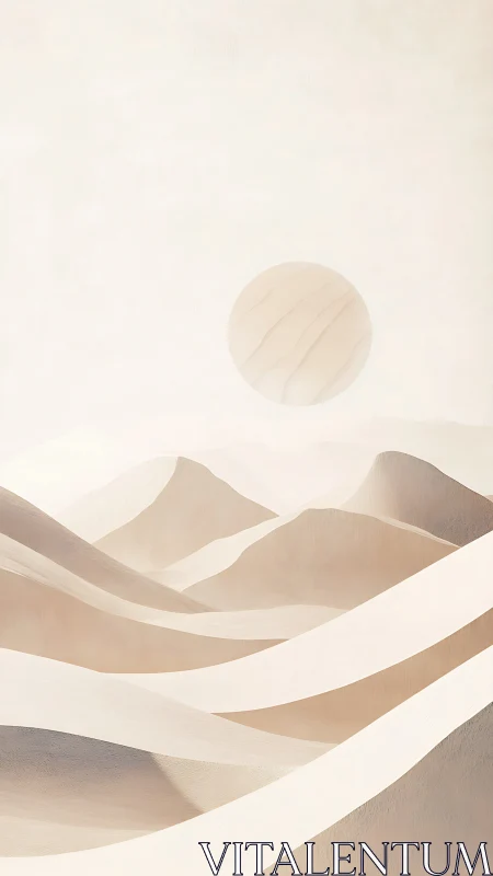 Minimal desert dunes curve under soft monochrome sun