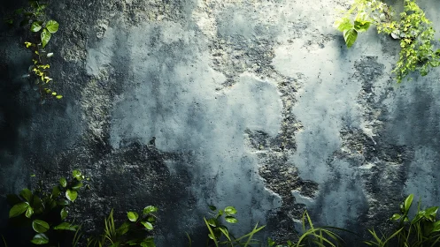 Weathered garden wall where quiet greenery slowly conquers stone.