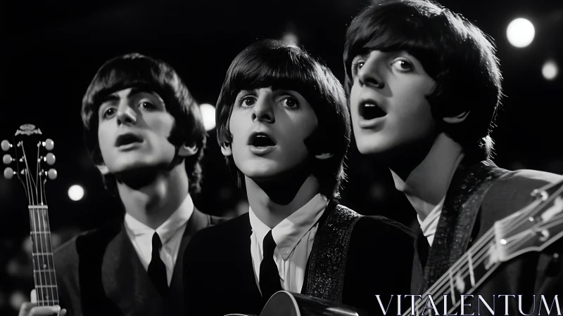 Young trio of guitarists sing under nostalgic stage lights