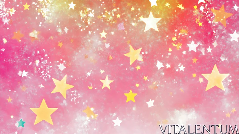 Pastel starfield drifts across a dreamy pink night sky