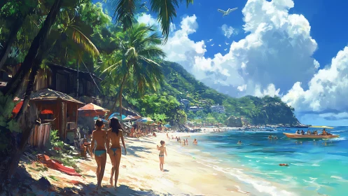 Tropical Beach Paradise Beckons Sun Seekers