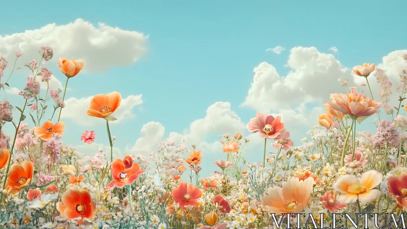 Wildflower Dreams Under Endless Summer Sky.