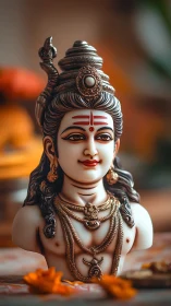 Serene Shiva bust idol rendered with warm devotional lighting