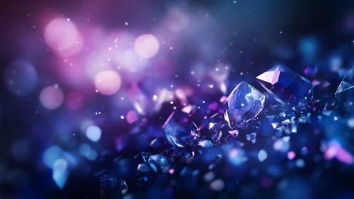 Soft twilight sparkles across glowing violet gemstones