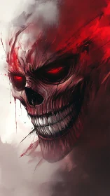 Flaming demonic skull rendered in high-contrast digital painting