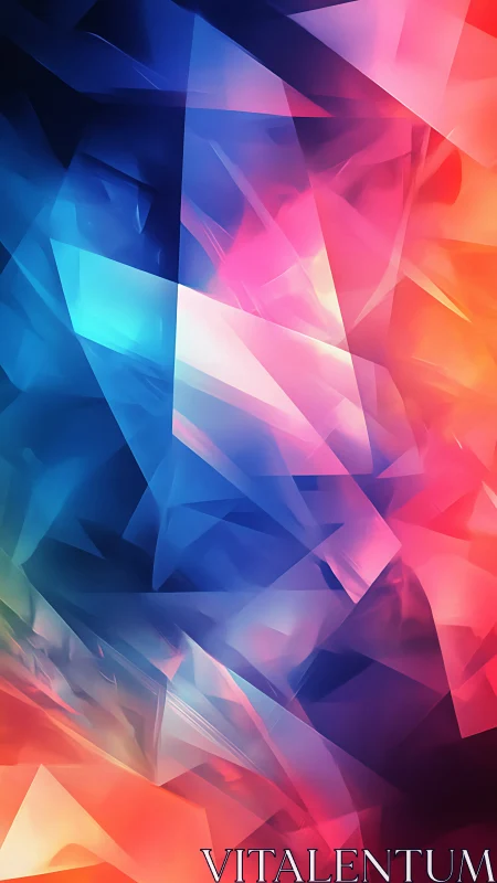 Prismatic translucent planes form layered chromatic gradient field