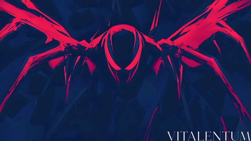 Neon-winged vigilante glows boldly in the midnight dark.
