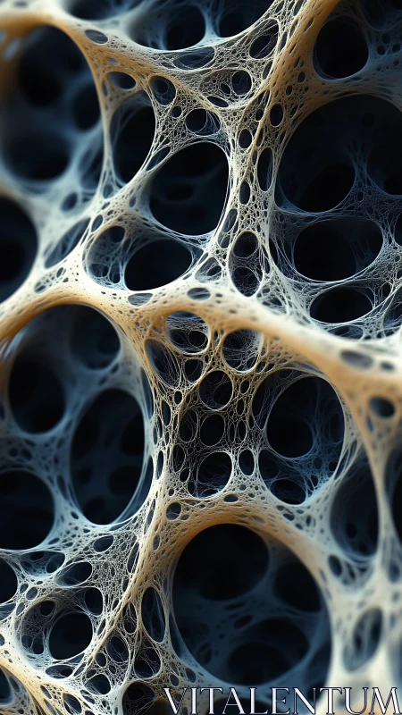 Porous web-like 3D mesh structure spans organic cavities