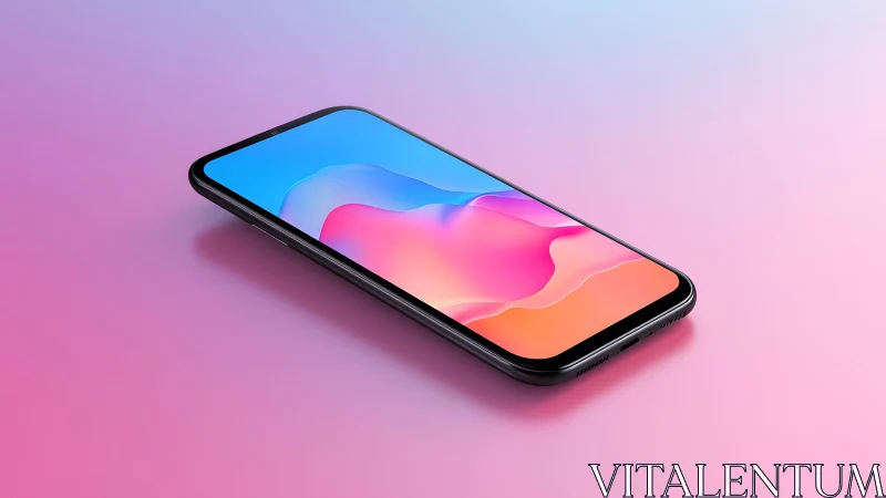 Modern smartphone on gradient background in minimalist digital style.