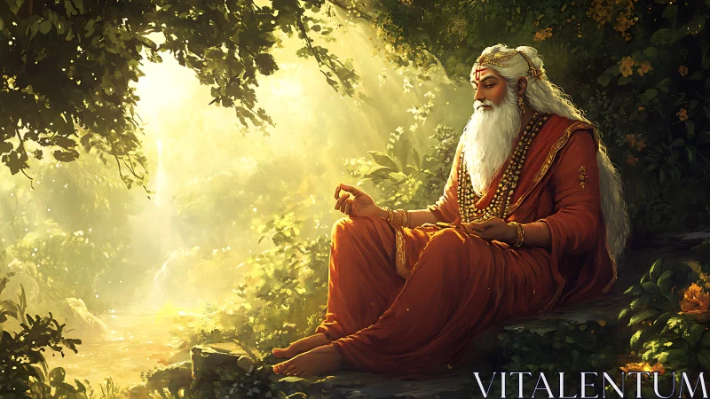 Golden forest meditation welcomes quiet reflection and peace