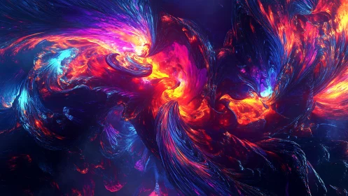 Vivid fractal energy swirls in neon cosmic abstraction.