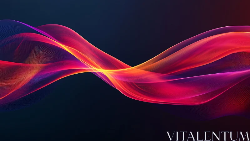 Glowing ribbons of color flow gently across a dark sky