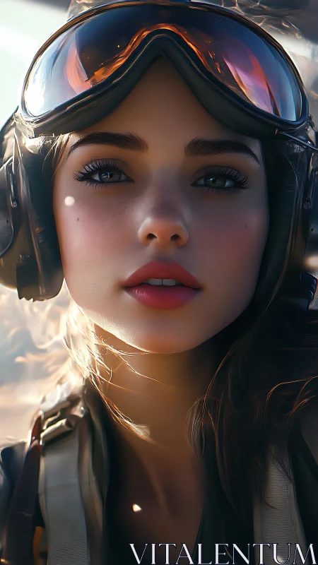 Pilot portrait renders hyper-detailed skin, optics and fabric lighting