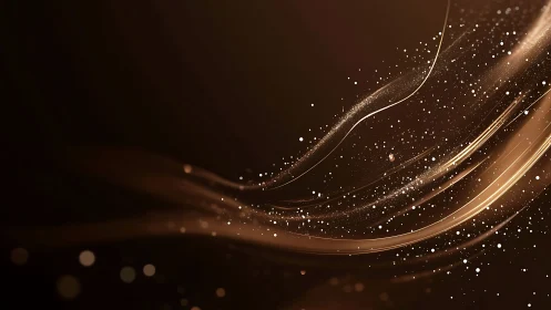 Golden starlight ribbons sweep across a velvety nightscape.