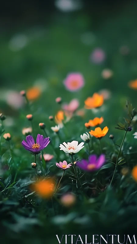 Garden's Whimsical Orchestra: Cosmos Blooms in Chromatic Harmony.
