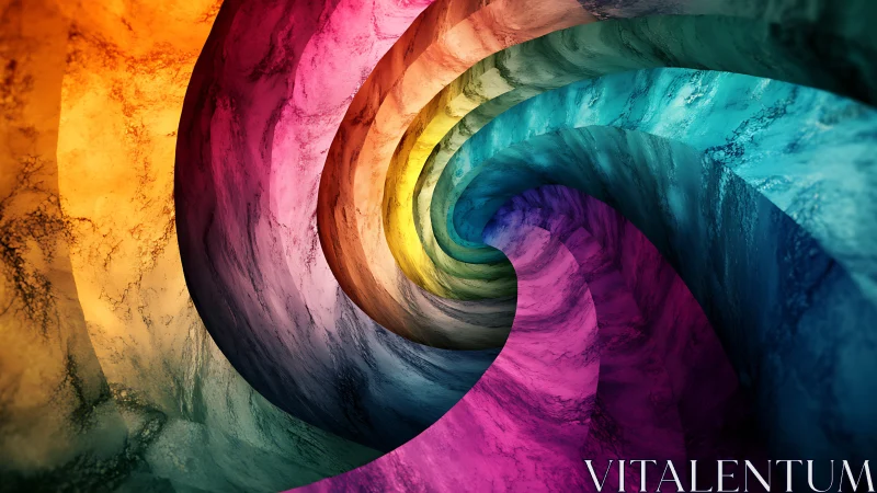 Chromatic vortex tunnel curls into prismatic marble dream.
