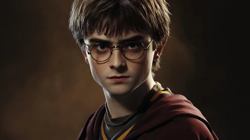 Cinematic portrait of young boy in glasses with directional rim lighting