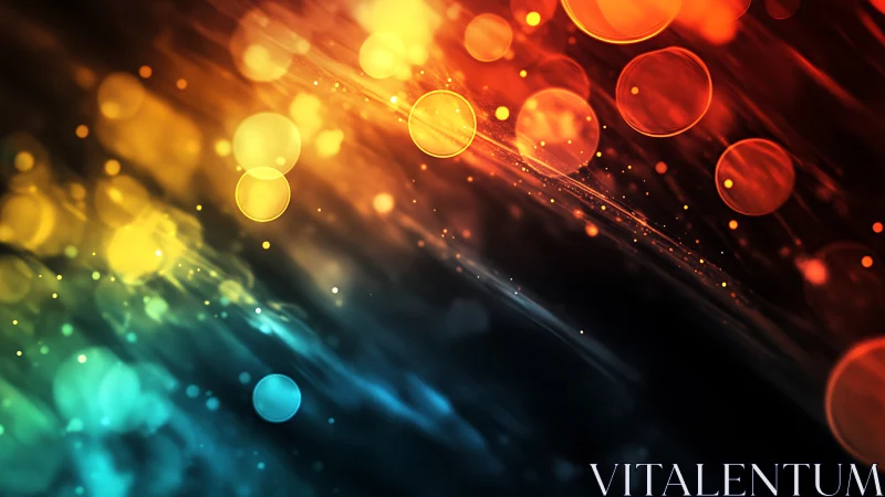 Defocused bokeh spheres traverse diagonal spectrum gradient field