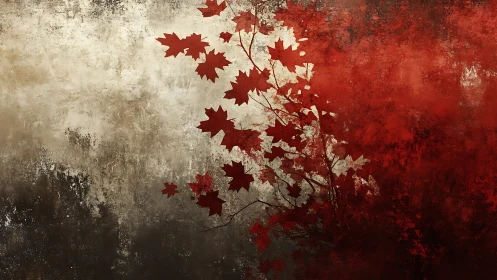 Autumn embers climbing across a weathered twilight wall.