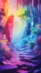 Crystalline canyon glows while dawn and dusk share the sky