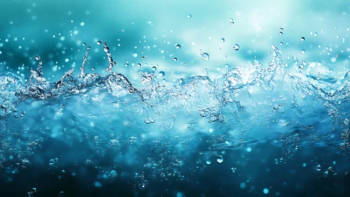 Liquid acrobatics leap skyward in a turquoise water burst