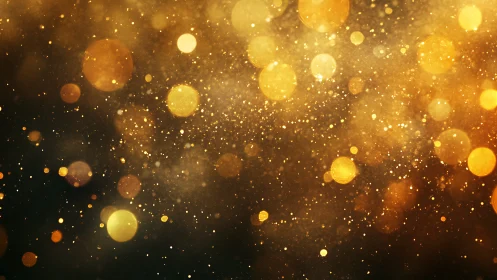 Golden lights drifting like soft sparks in quiet night.