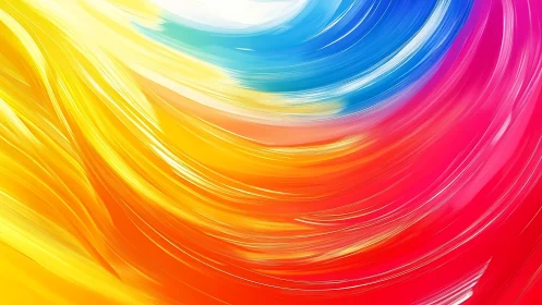 Whirling rainbow currents chase sunlight across the canvas.