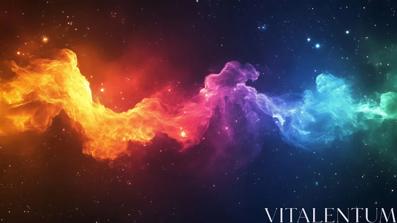 Chromatic nebular filament with tri-spectral plasma gradients.