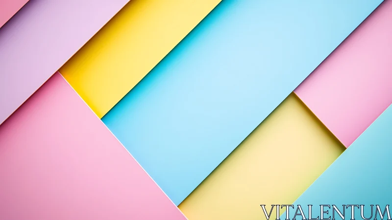 Pastel diagonal panels in layered geometric layout.