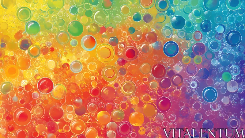 Bubbling rainbow nebula of circles in restless motion.