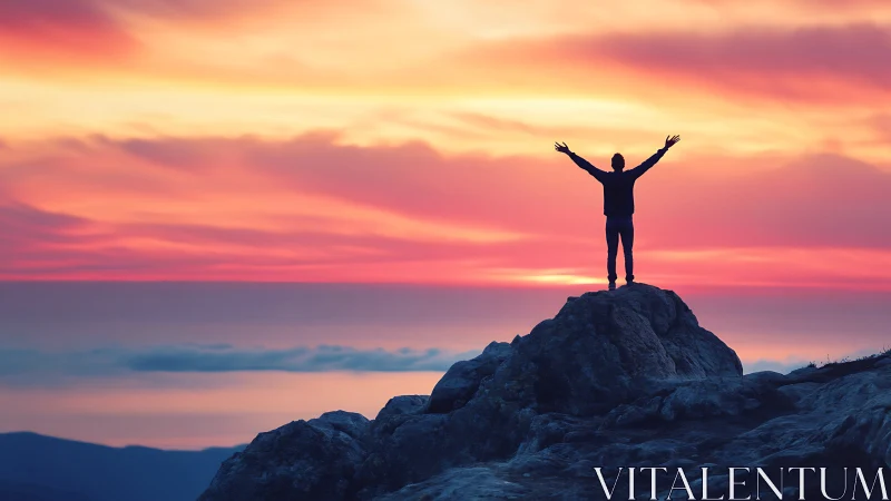 Sunrise conqueror greeting the sky in blazing color hush.