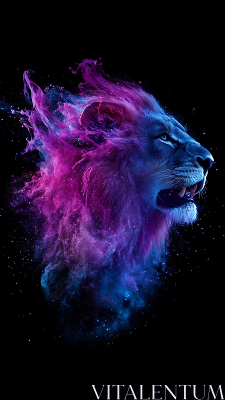 Nebula mane erupts as a cosmic lion roars into darkness