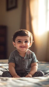 Golden Hour Giggles: Toddler's Pure Joy Radiates Warmth