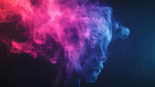 Dreamy nebula portrait glowing with soft cosmic color.