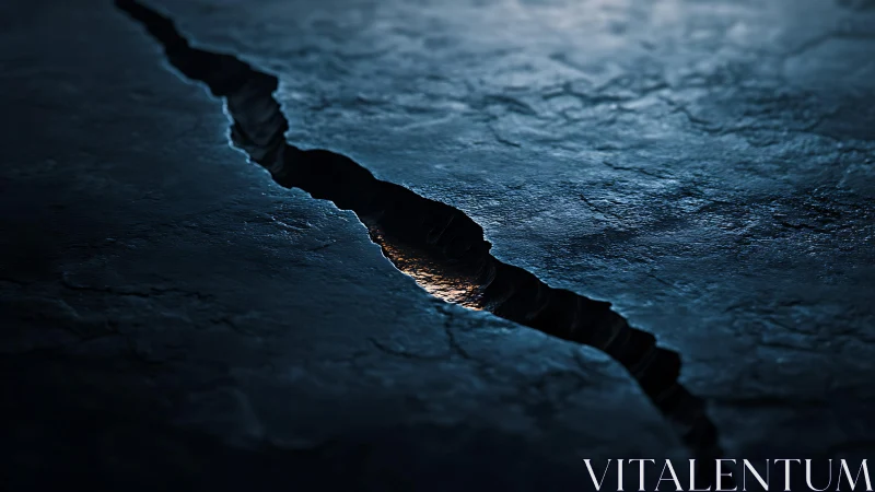 Deep Earth Crack in Dark Abstract Style with Dramatic Lighting.