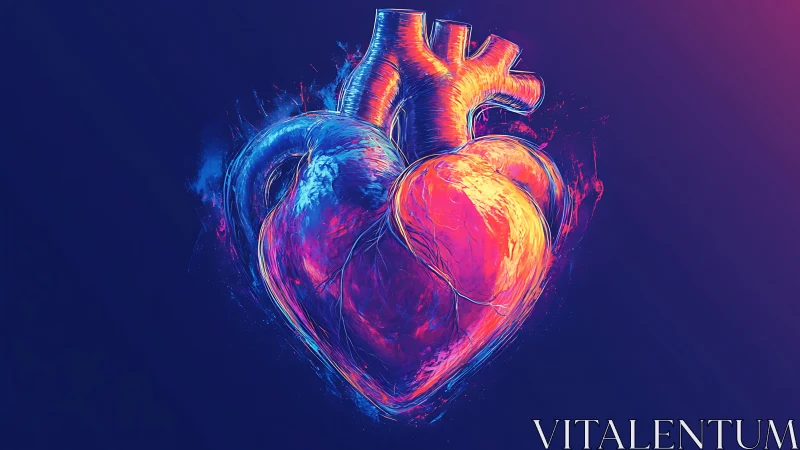 Neon Heart Pulses With Electric Passion