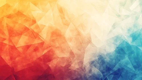 Vibrant geometric abstract background with warm and cool gradient.